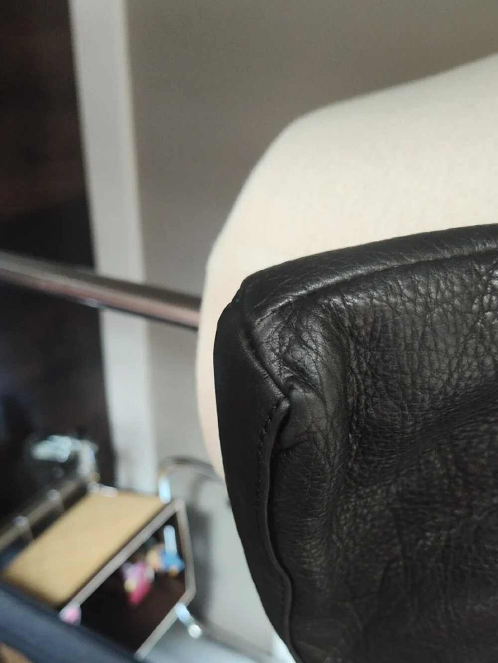 Margot Rich Black Leather Messenger Crossbody Bag With Silver Accents